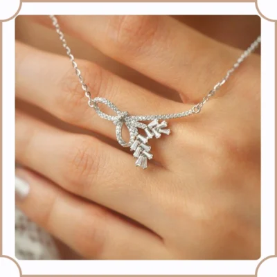 Minimalist butterfly silver necklace