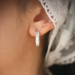 گوشواره نقره طرح مربع مینیمال