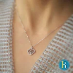 گردنبند نقره گل و دم وال